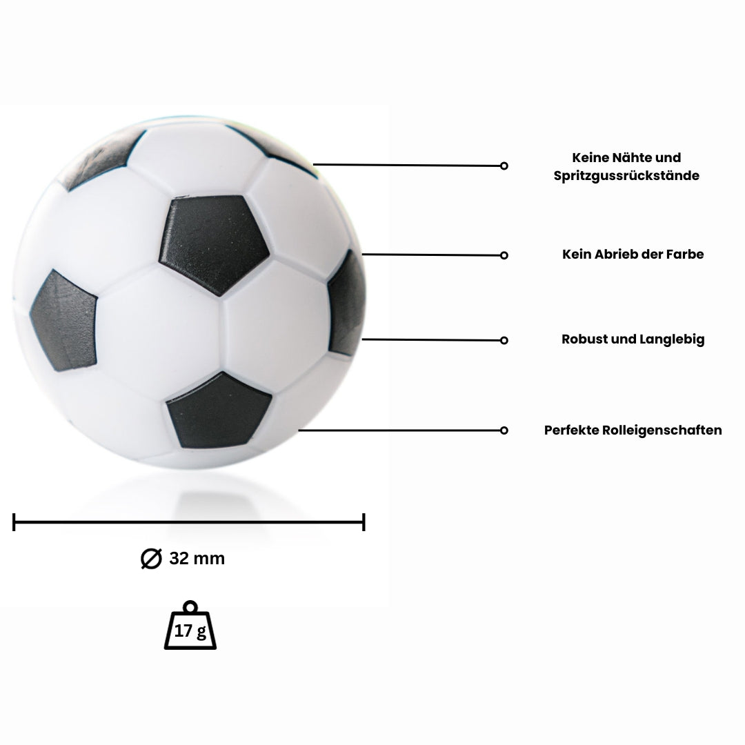 Winspeed - Kickerball 32 mm, weiß/schwarz, 17 gr. Set (5 St.)