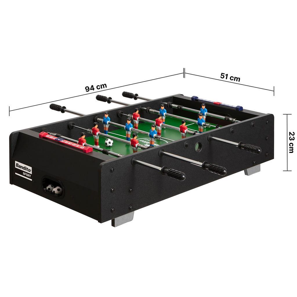 Bandito - Mini-Kicker mit Teleskopstangen Tischaufleger 94 x 51 x 23 cm schwarz