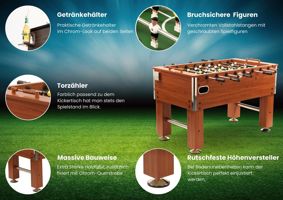 Bandito - Tischkicker Profi Soccer Deluxe Holzdekor