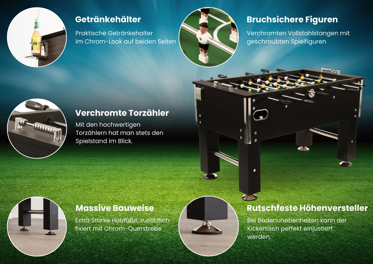 Bandito - Tischkicker Profi Soccer Deluxe in schwarz