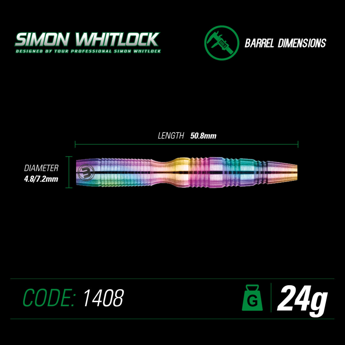 Winmau - Steeldart - Whitlock Urban Grip 24 gr.