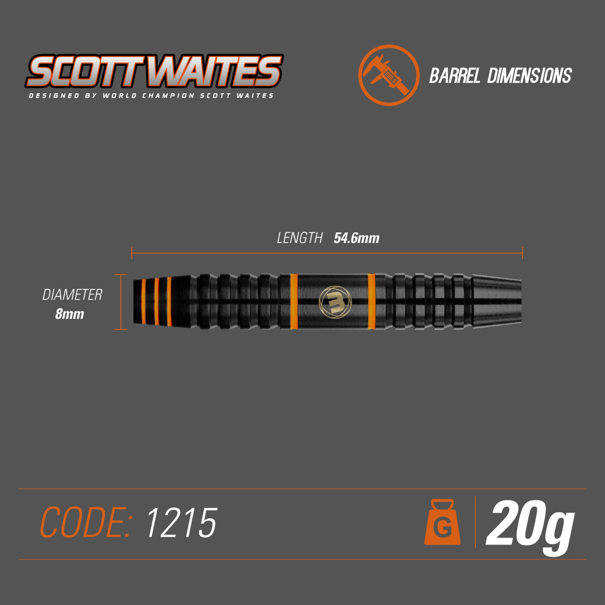 Winmau - Steel-/Softdart - Scott Waites Conversion-Set 20 gr.
