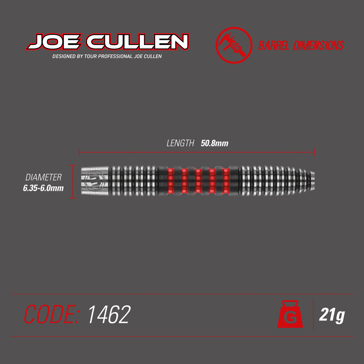 Winmau - Steeldart Joe Cullen 21 gr.