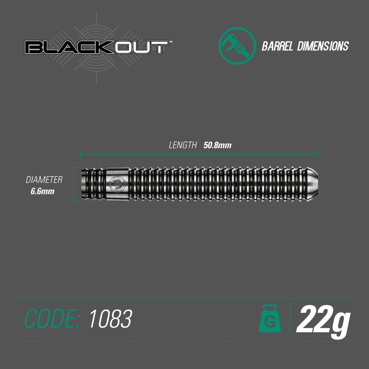 Winmau - Steeldart Blackout 22 gr.