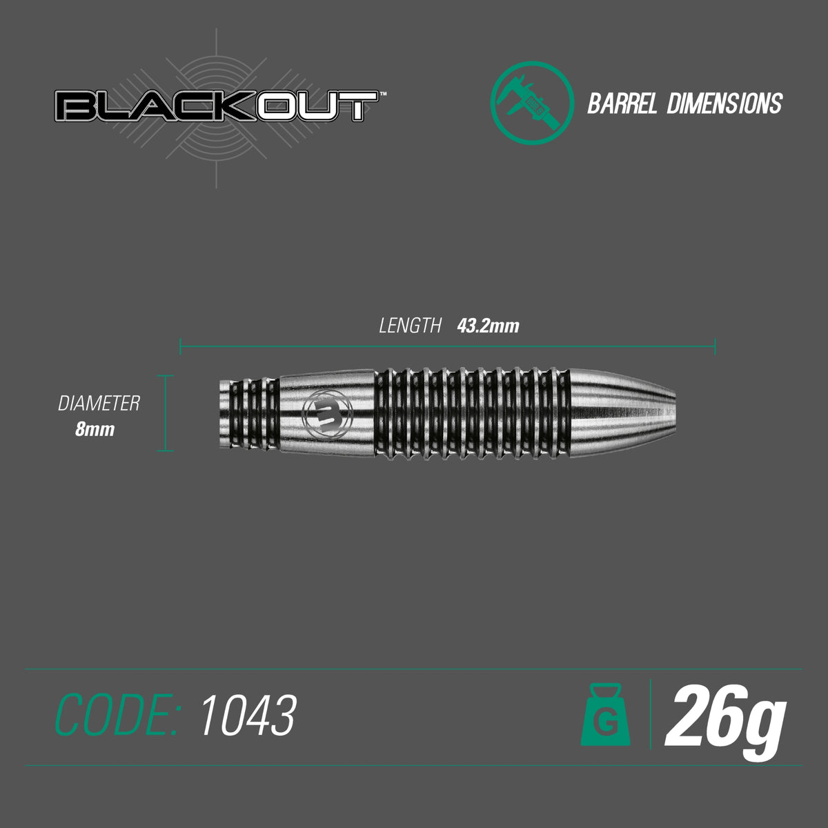Winmau - Steeldart Blackout 26 gr.