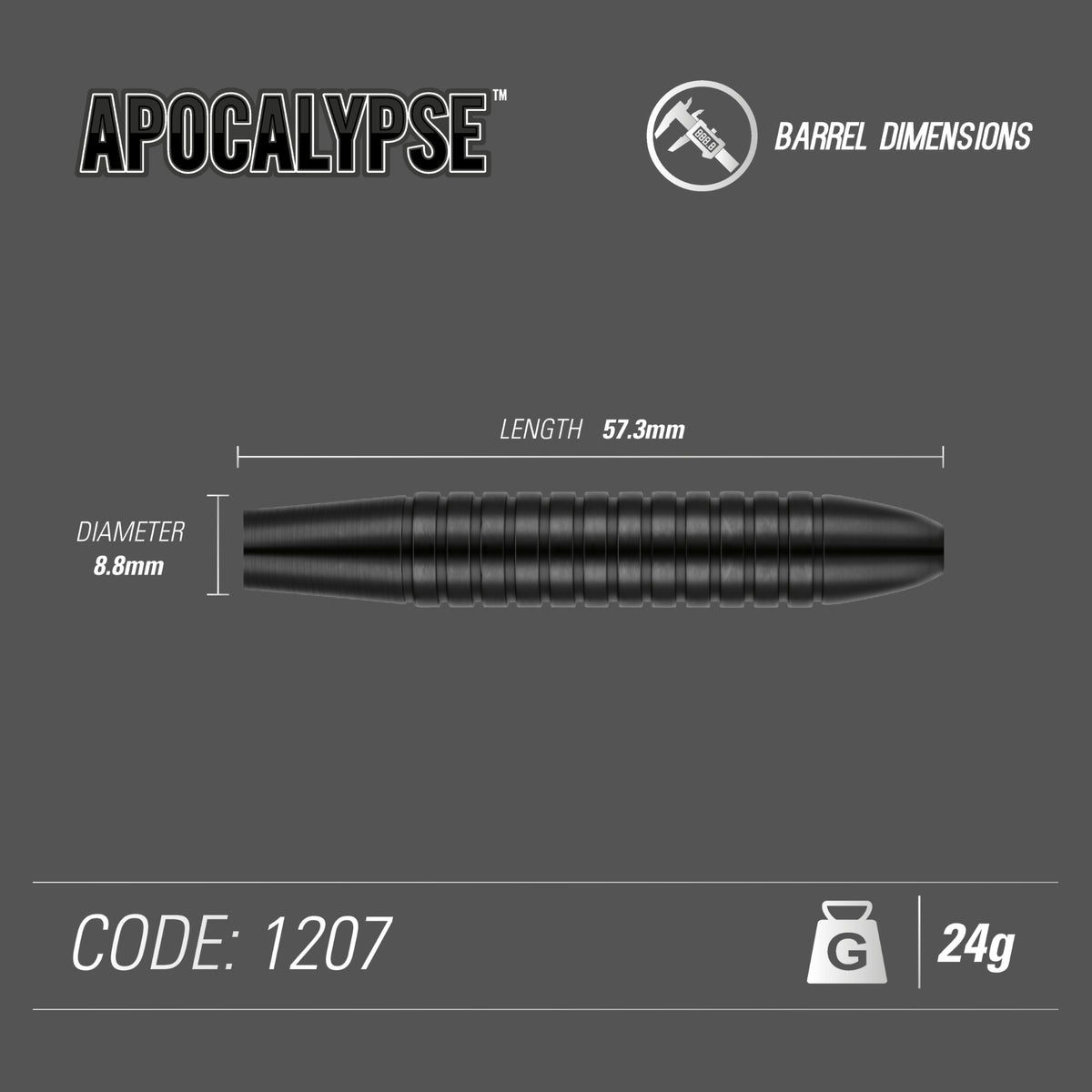 Winmau - Steeldart Apocalypse Brass 24 gr.