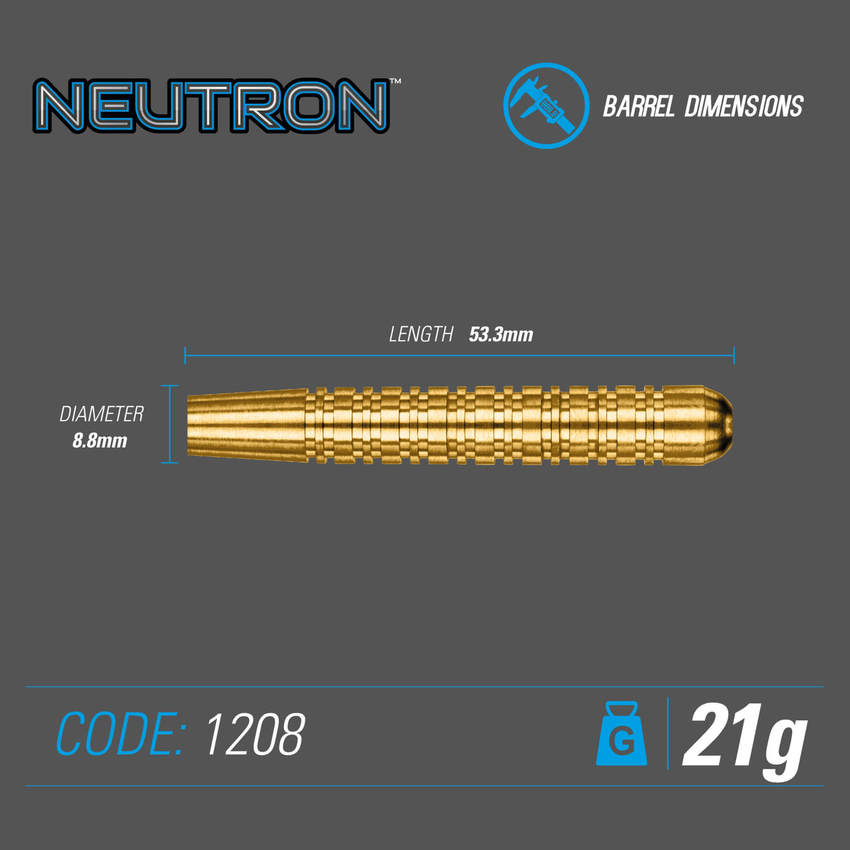 Winmau - Steeldart Neutron Brass 21 gr.