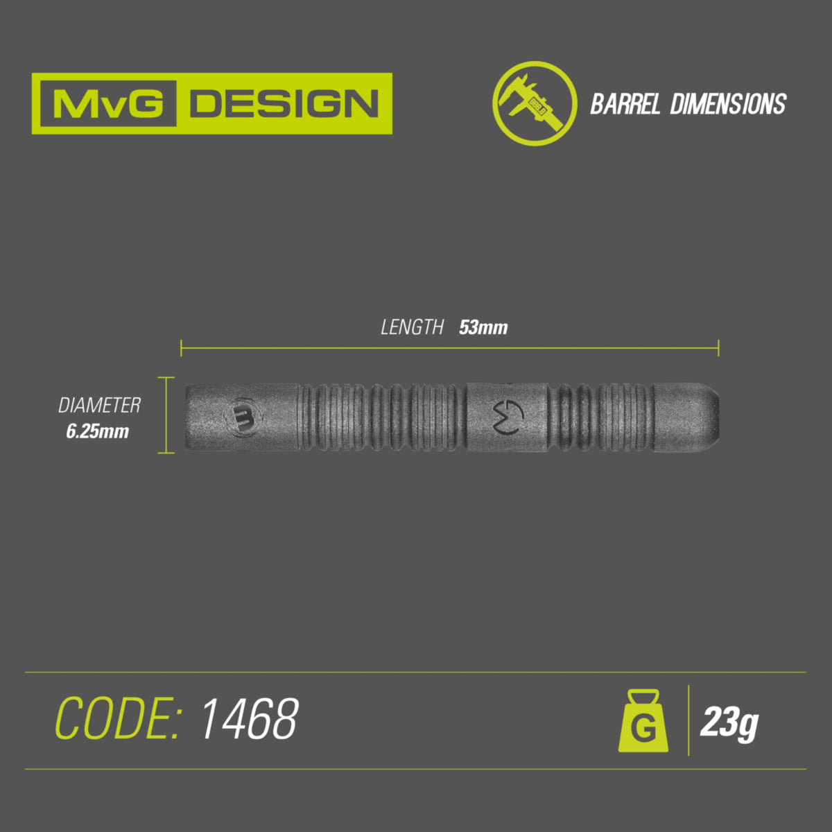 Winmau - Steeldart MvG Exact 23 gr.