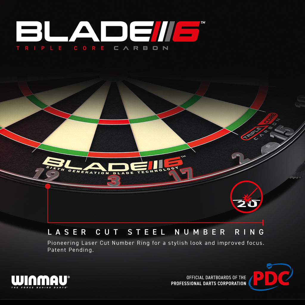 Winmau - Dartboard Blade 6 Triple Core Carbon PDC