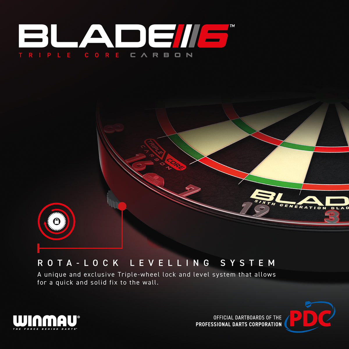 Winmau - Dartboard Blade 6 Triple Core Carbon PDC