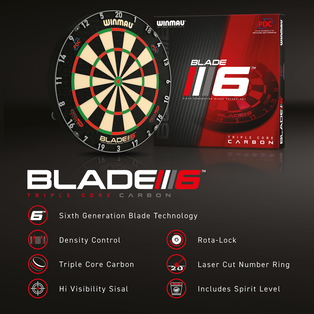 Winmau - Dartboard Blade 6 Triple Core Carbon PDC