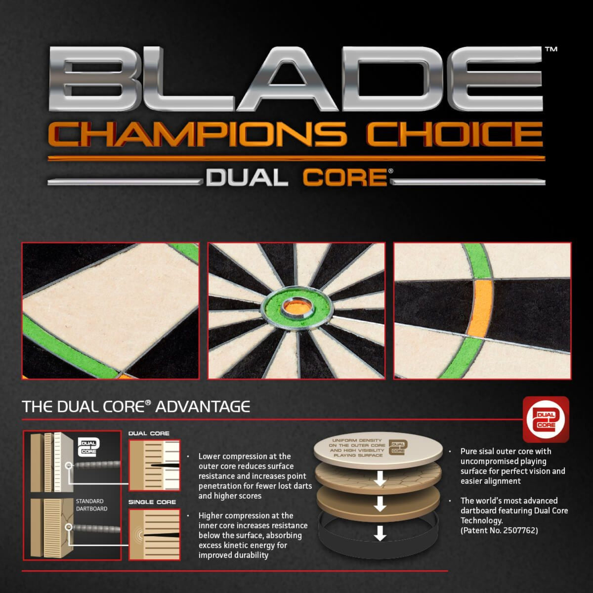 Winmau - Dartboard Blade Champions Choice Dual Core