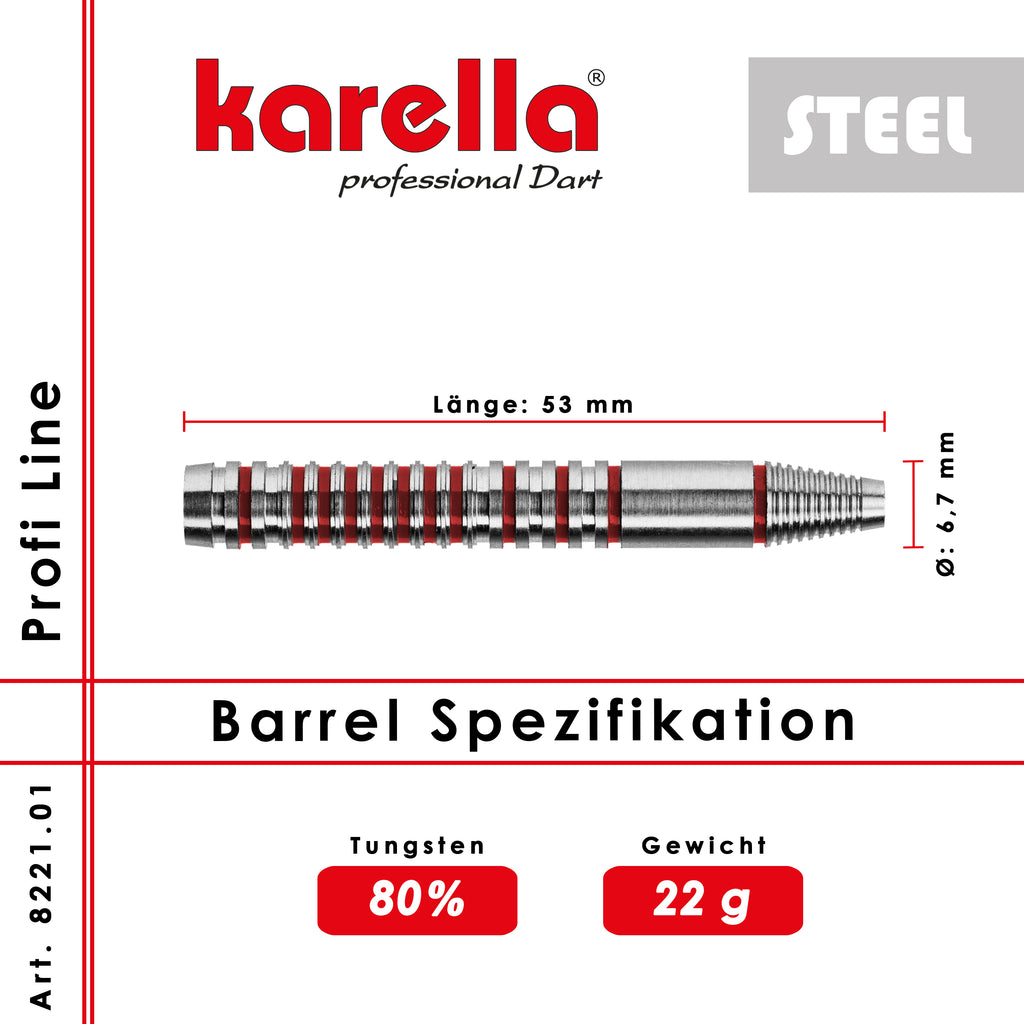 Karella - Steelbarrel Profi Line PL-01 80% Tungsten 22 gr.