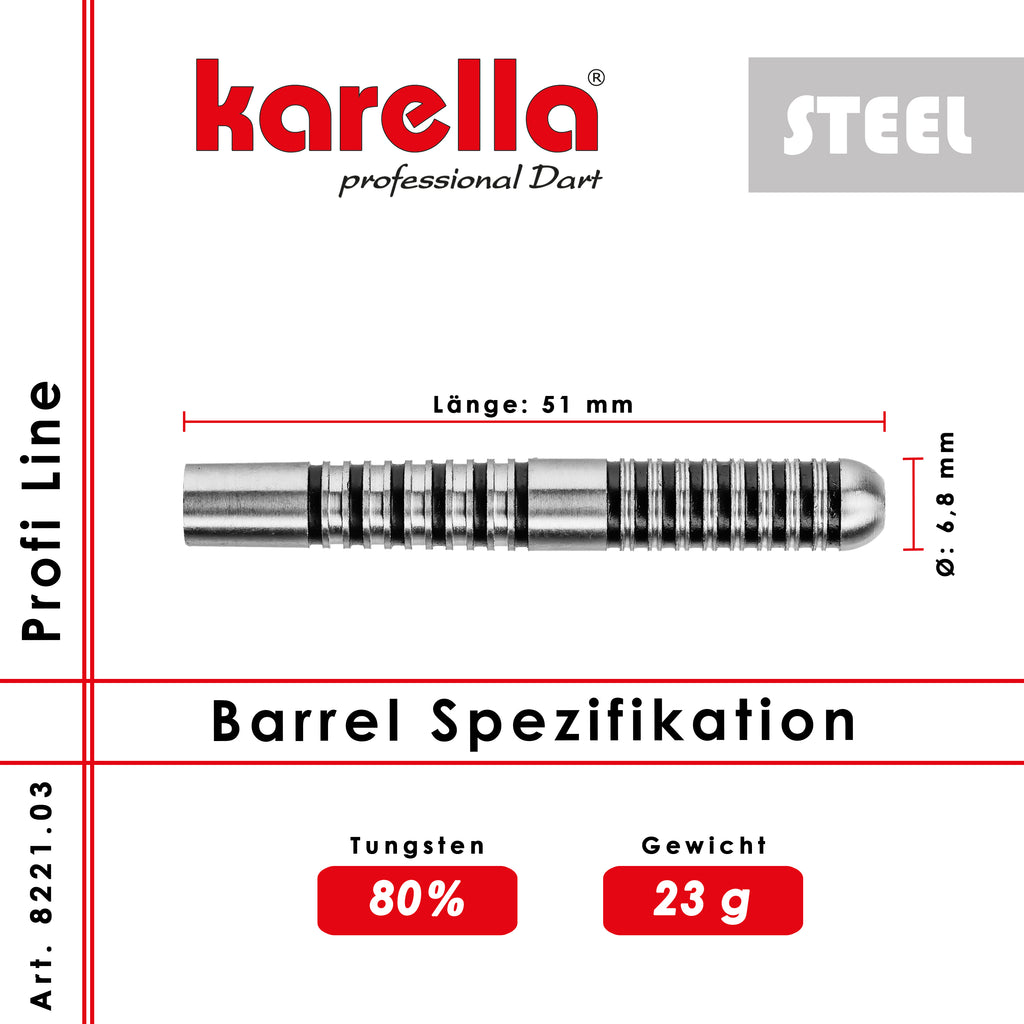 Karella - Steelbarrel Profi Line PL-03 80% Tungsten 23 gr.