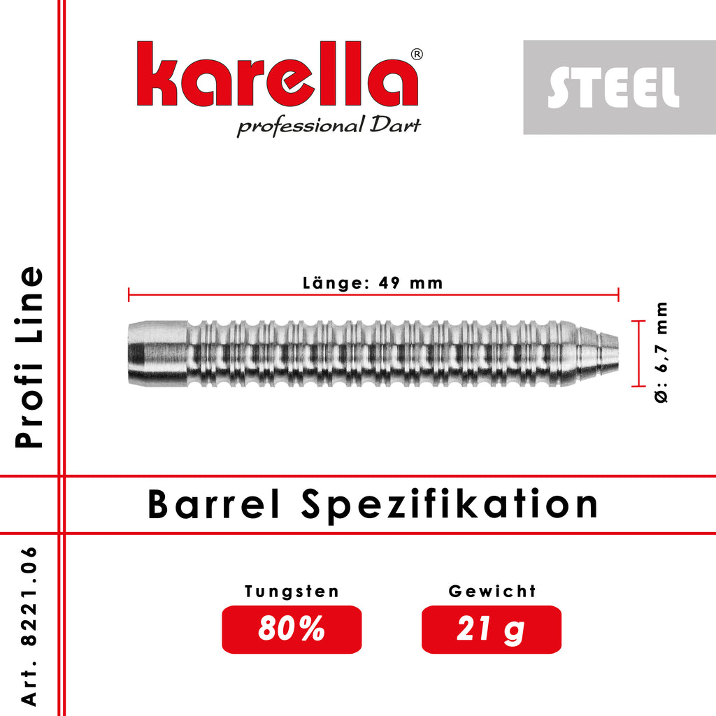 Karella - Steelbarrel Profi Line PL-06 80% Tungsten 21 gr.