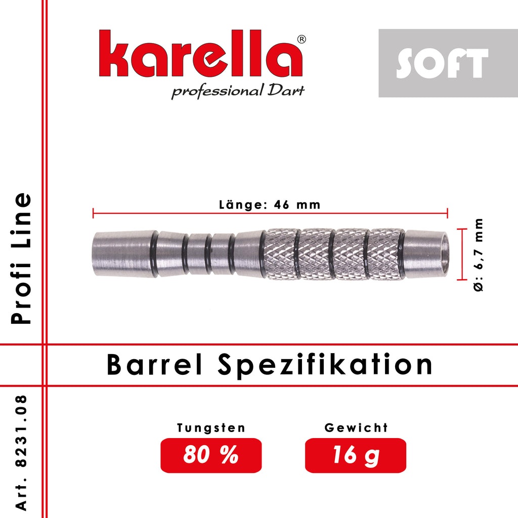 Karella - Softbarrel Profi Line PLS-08 80% Tungsten 16 gr.