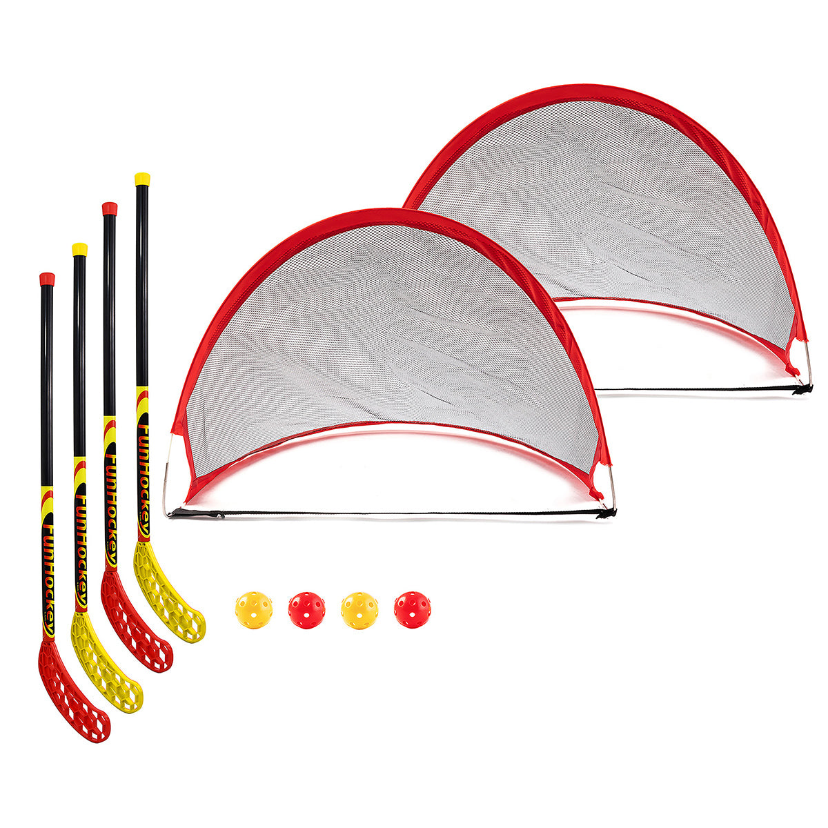 Bandito - FunHockey Schläger 2 x 2er Set + Pop up Tor Set Mini