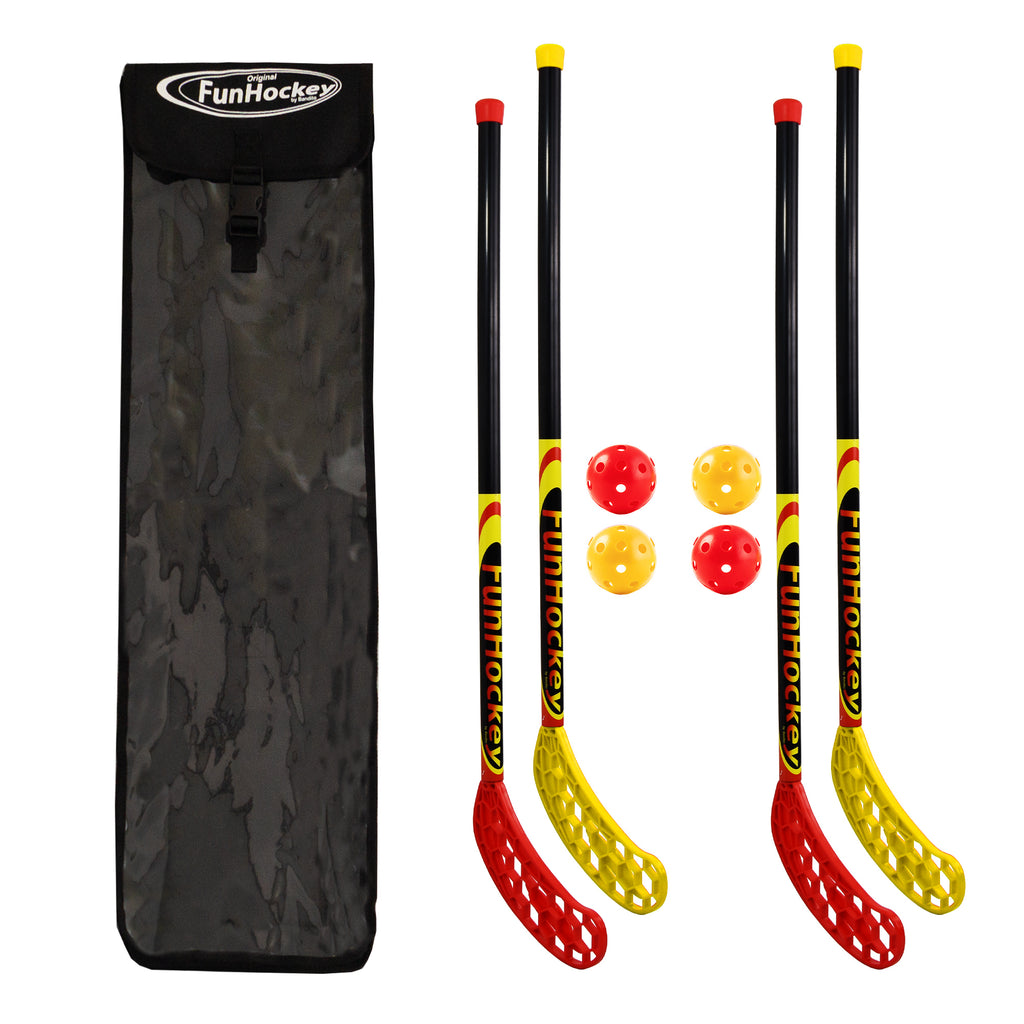 Bandito - FunHockey Schläger-Set, 4 Schläger, 4 Bälle, 1 Tasche