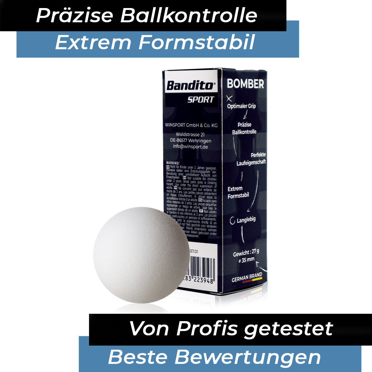 Bandito - Kickerball Bomber weiß 35 mm Set (3 St.)