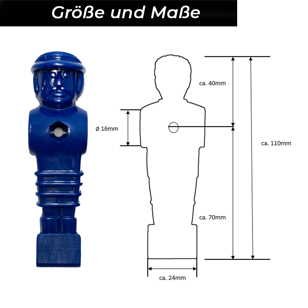 Bandito - Kickerfigur MasterCup blau für 16 mm Kickerstangen (1 St.)