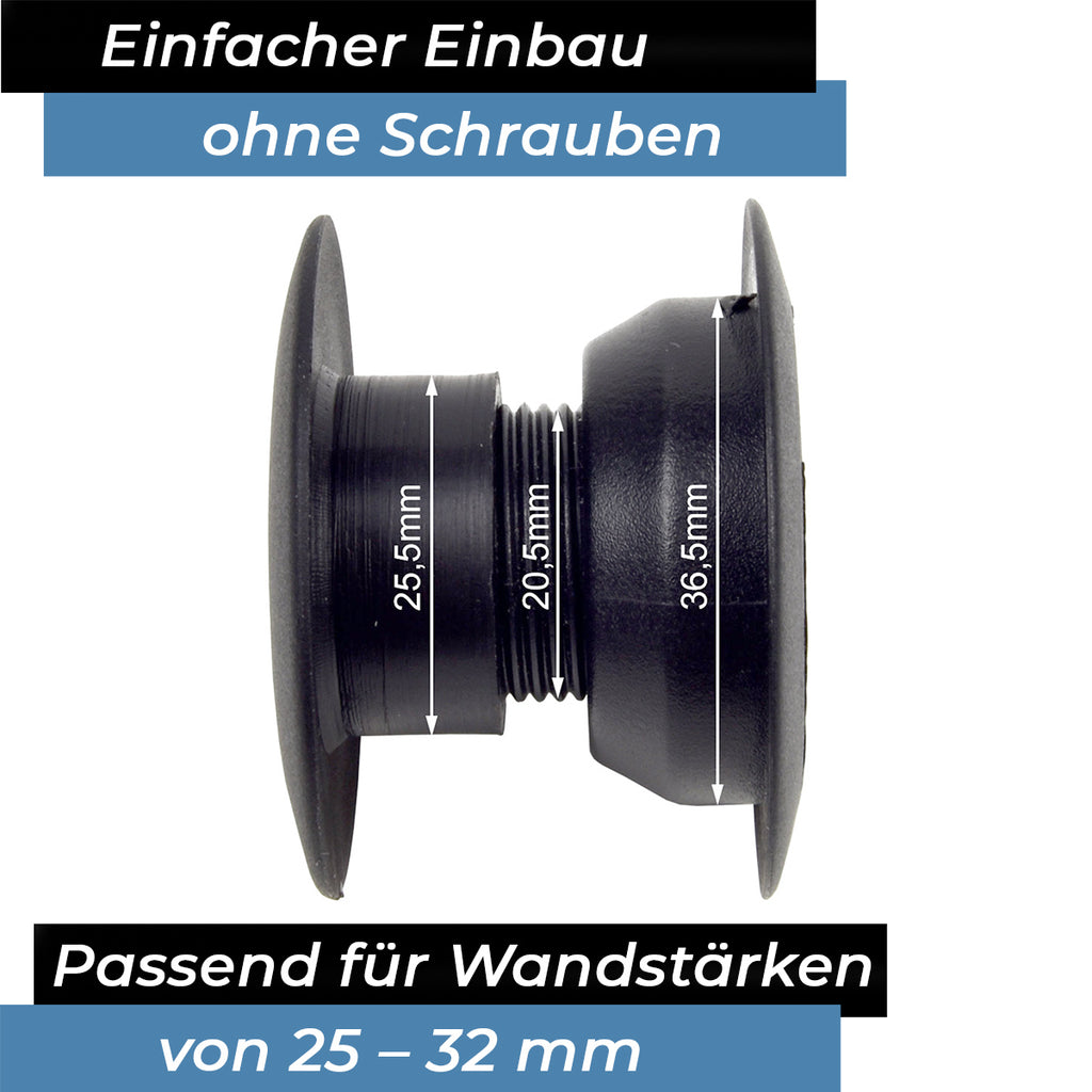 Bandito  - Kugellager Universal für 16 mm Kickerstange Seitenwände 25 - 32 mm Stangenset (2 St.)