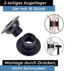 Bandito  - Kugellager Universal für 16 mm Kickerstange Seitenwände 37 - 43 mm Tischset (16 St.)