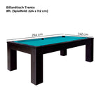 Billardtisch Trento 8 ft. Silber-Birke