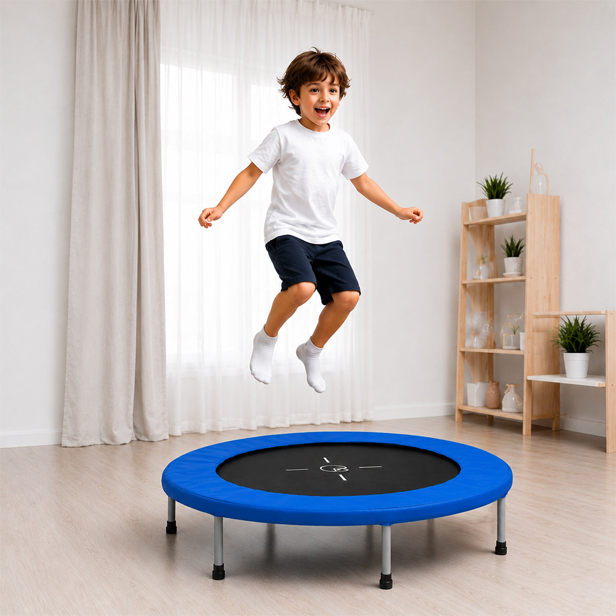 Garlando - Trampolin Indoor Blau  ⌀ 97 cm