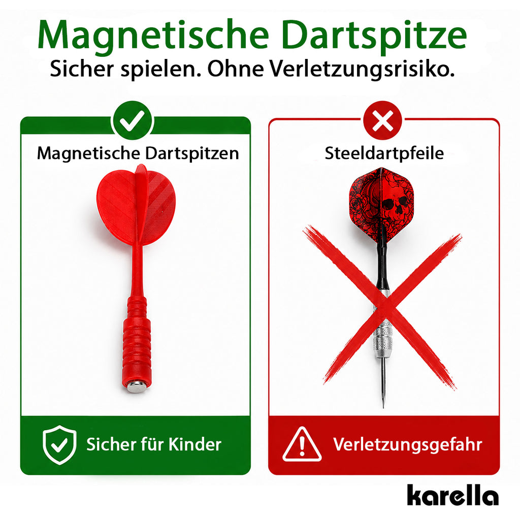 Karella - Dartboard Magnet Family inkl. 6 Magnetdarts