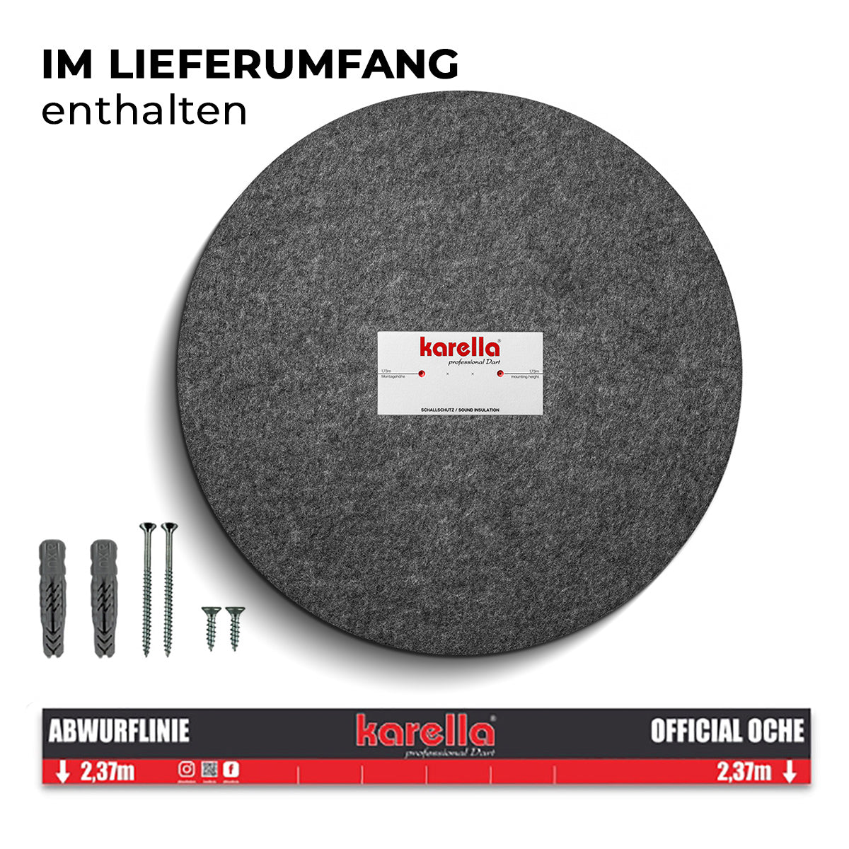 Karella - Schallschutz Ultimo Ø69 cm für Steeldartboards - Silencer mit integriertem Surround / Auffangring