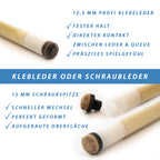 Queue Shooter HouseCue 2-tlg. - 12,5 mm Klebeleder