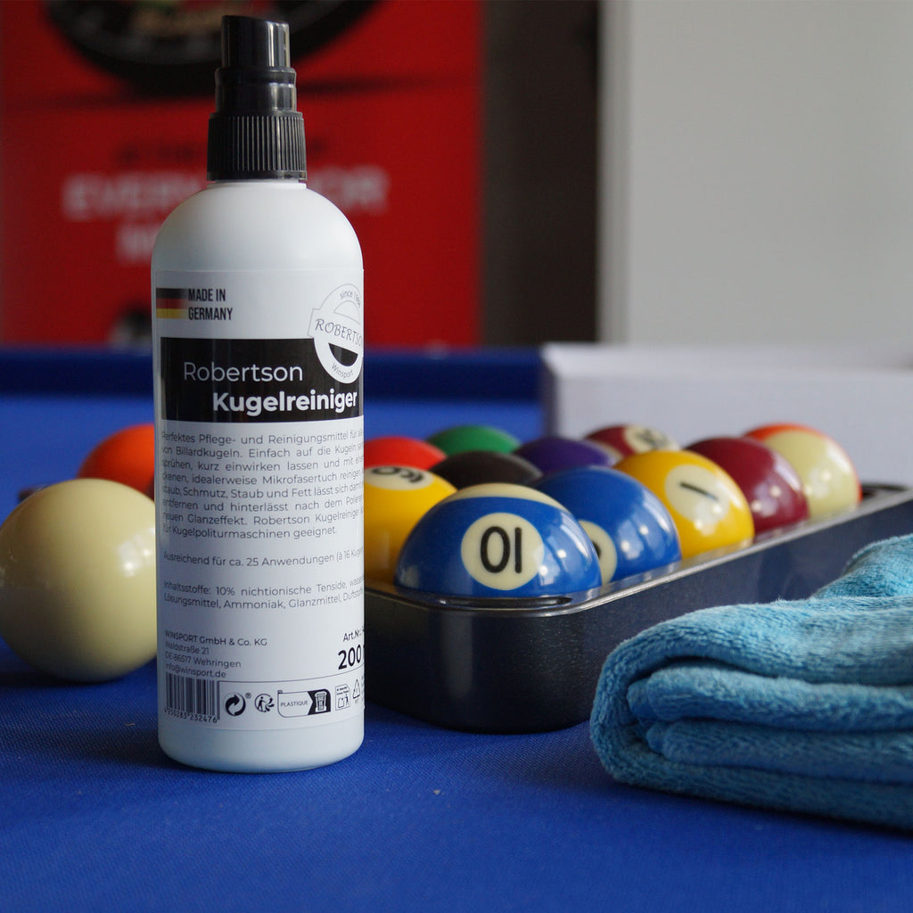 Robertson - Billard Kugelreiniger 200 ml Set inkl. Mikrofasertuch