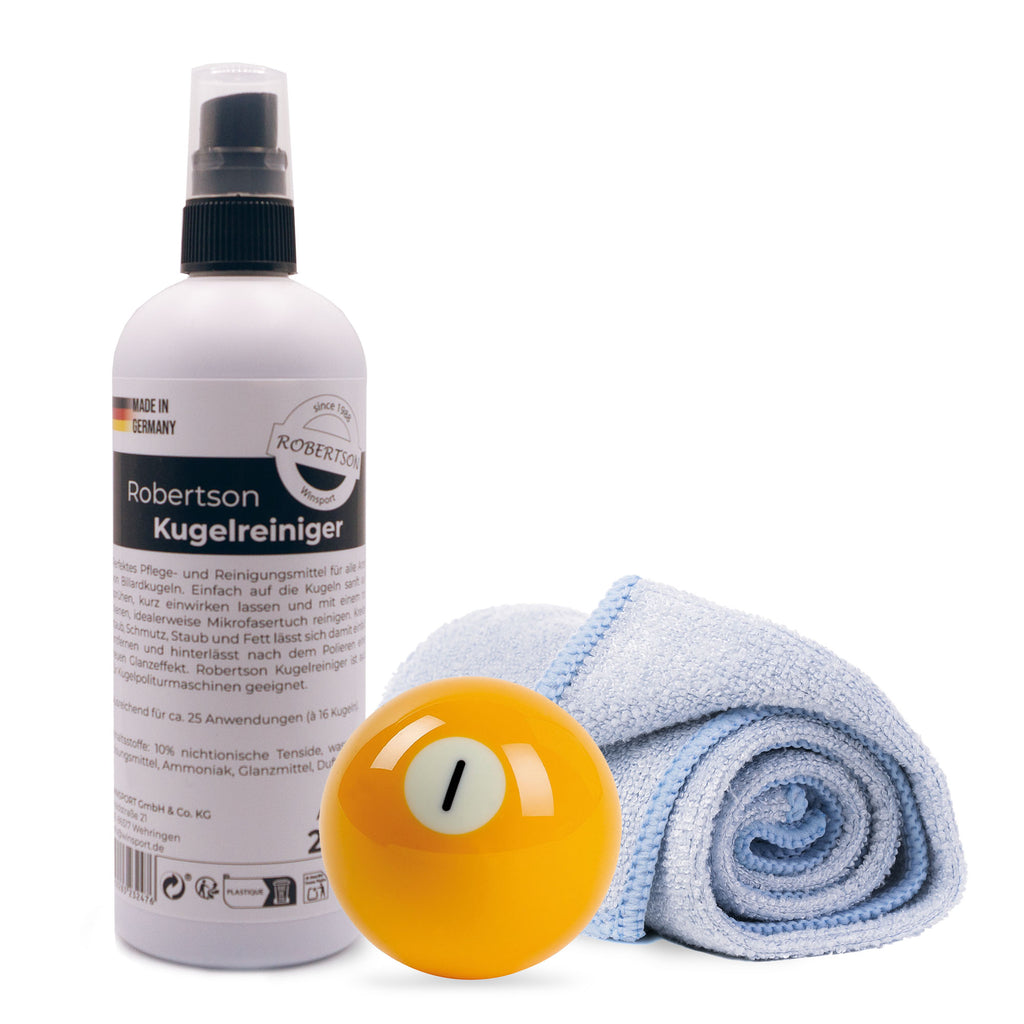 Robertson - Billard Kugelreiniger 200 ml Set inkl. Mikrofasertuch