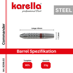 Karella - Steeldart Commander 90% Tungsten 23 gr.