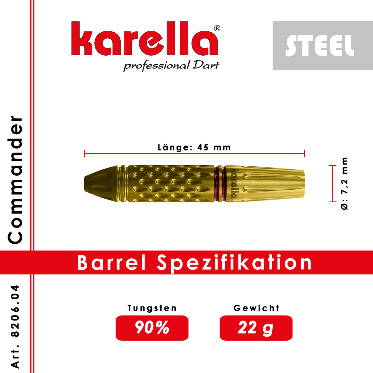 Karella - Steeldart Commander 90% Tungsten 22 gr.
