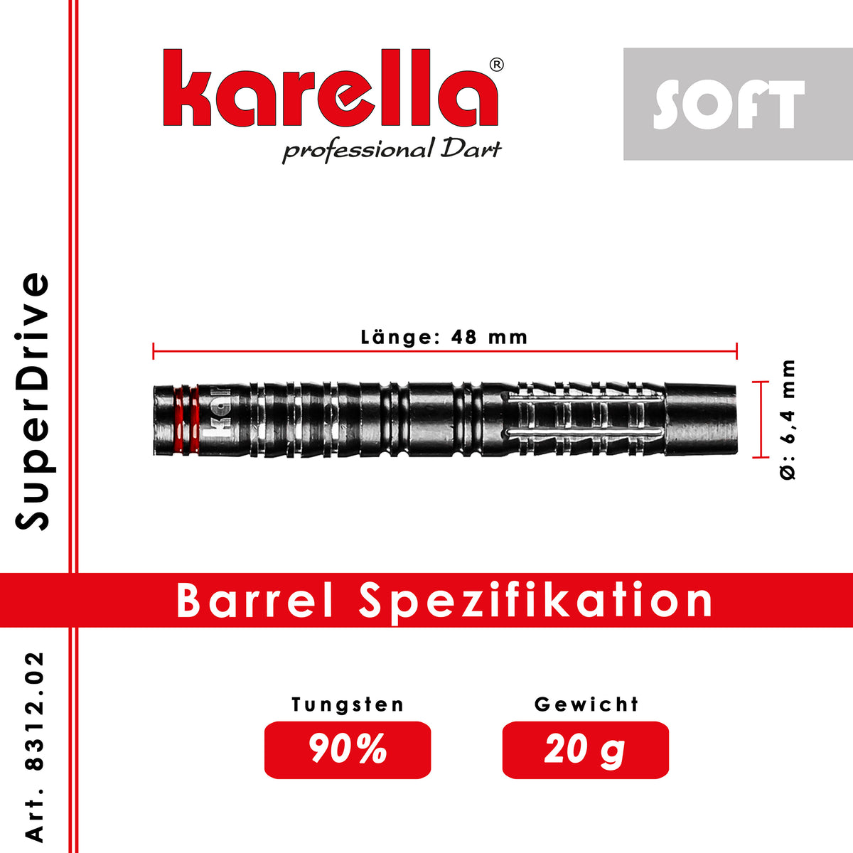 Karella - Softdart SuperDrive 90% Tungsten 20 gr.
