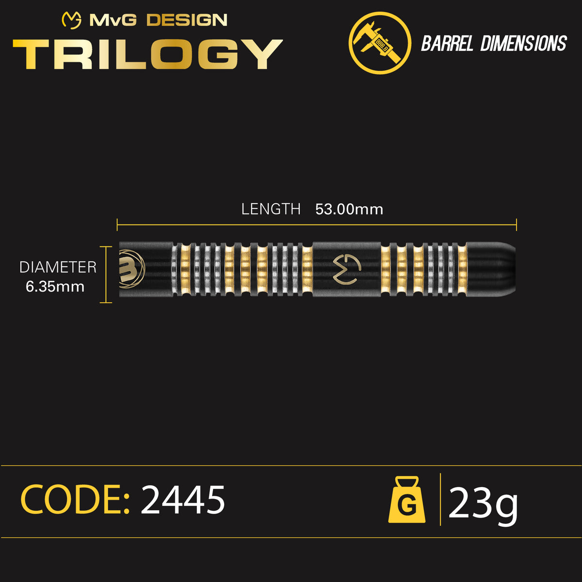 Winmau - Steeldart MvG Trilogy 23 gr.